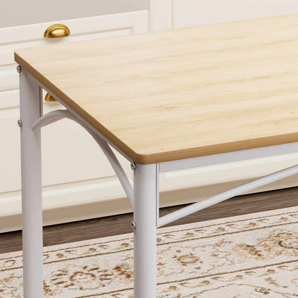Industrial Dining Table Set with 4 Benches, Multi-Functional Kitchen Breakfast Table