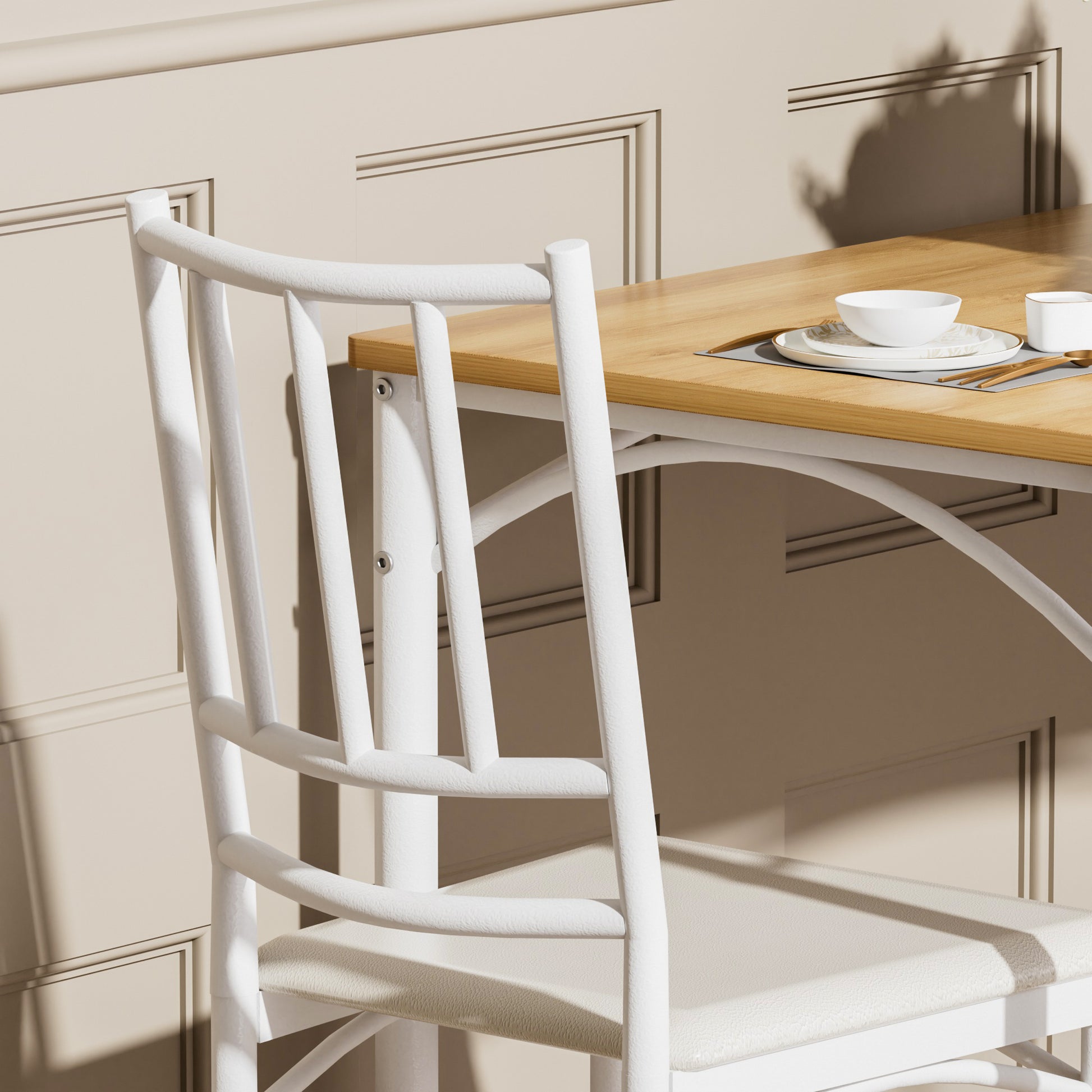 Industrial Dining Table Set with 4 Benches, Multi-Functional Kitchen Breakfast Table