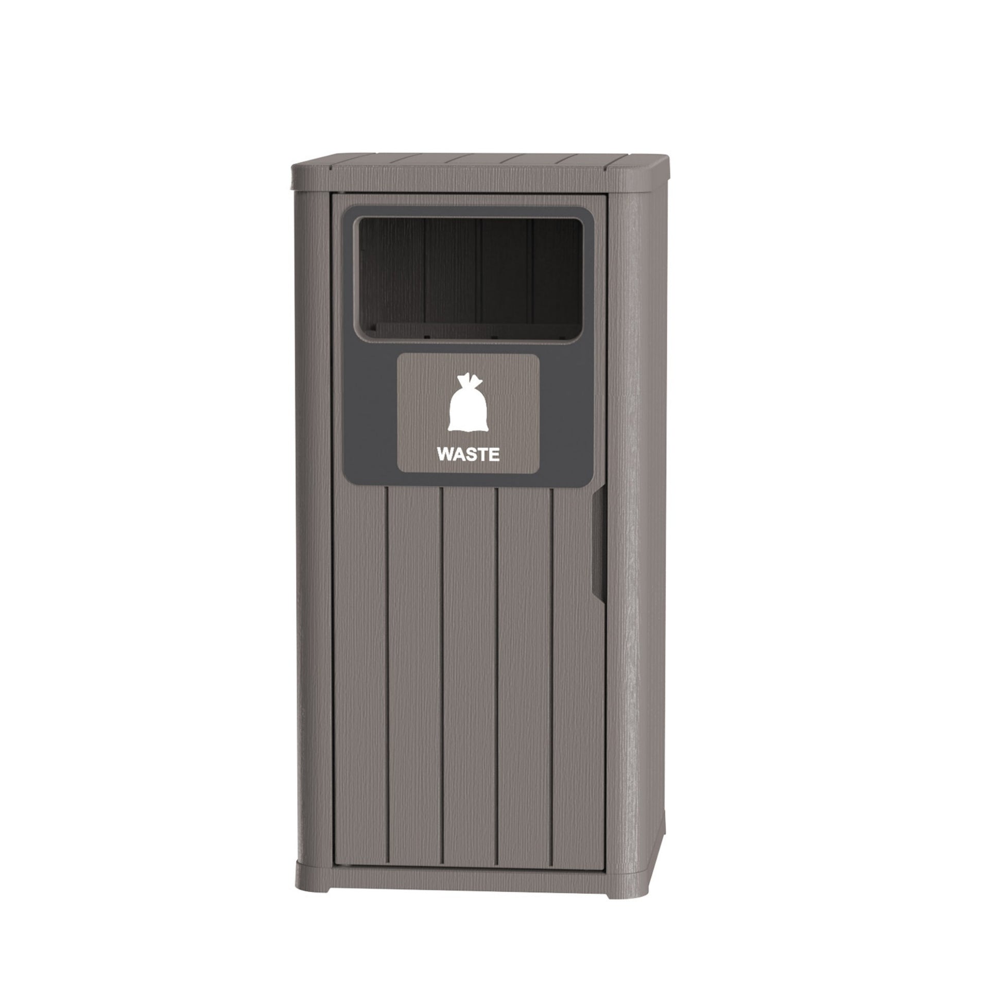 21 Gallon Outdoor Trash Bin, Resin Manual Lift Garbage & Recycling Storage Deck Box with Lid