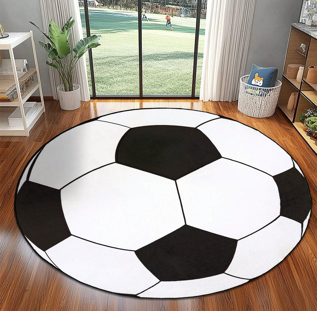 Round Ball Pattern Area Rug, Fluffy Washable Area Rug for Living Room Kids Room Nursery Playroom Decor