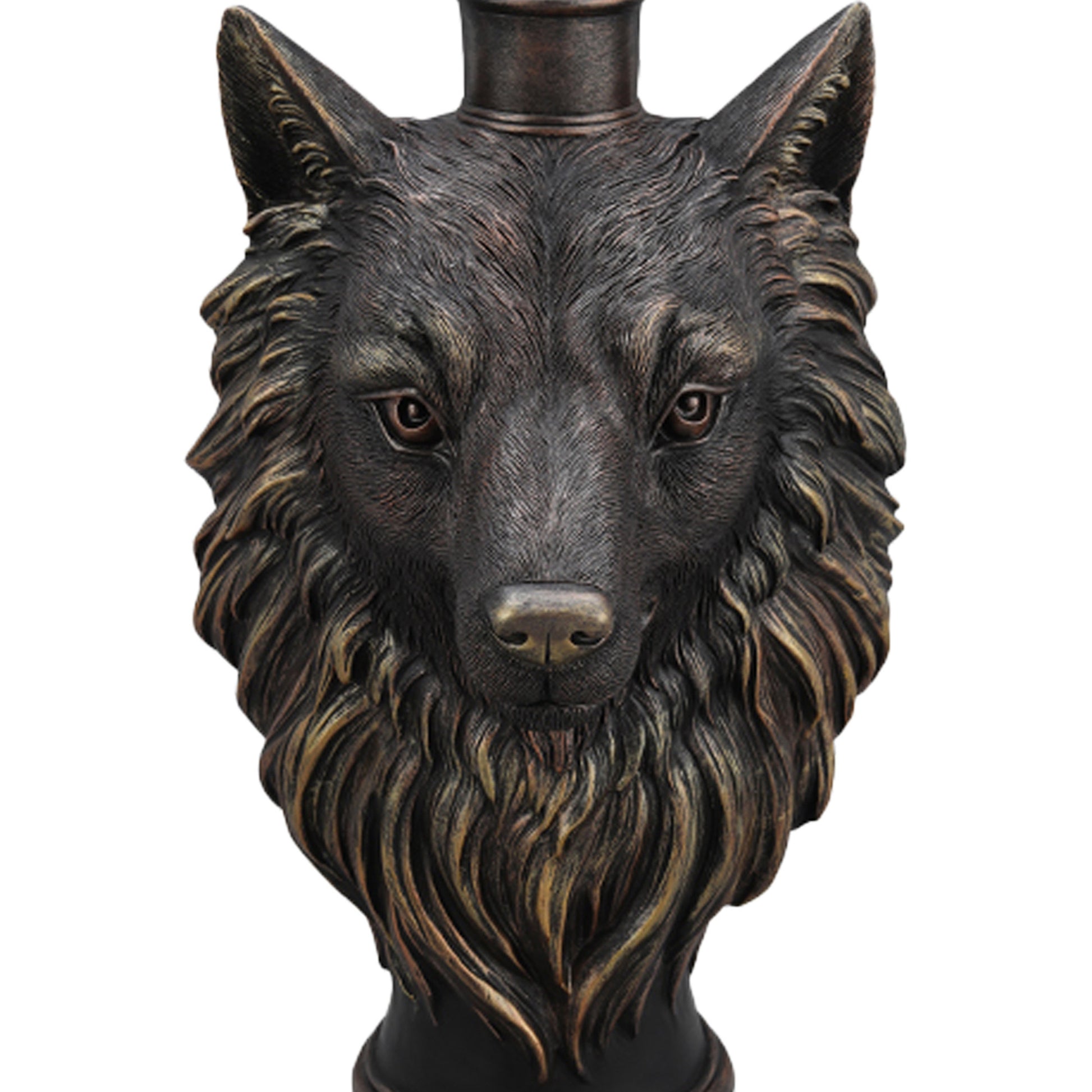Wolf Head Accent Table, Animal Statue End Table for Living Room Home Decor
