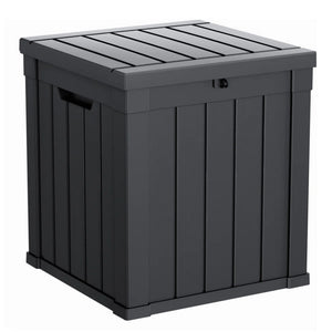 50 Gallon Outdoor Deck Box, Water-Resistant Resin Storage Box with Lockable Lid for Patio