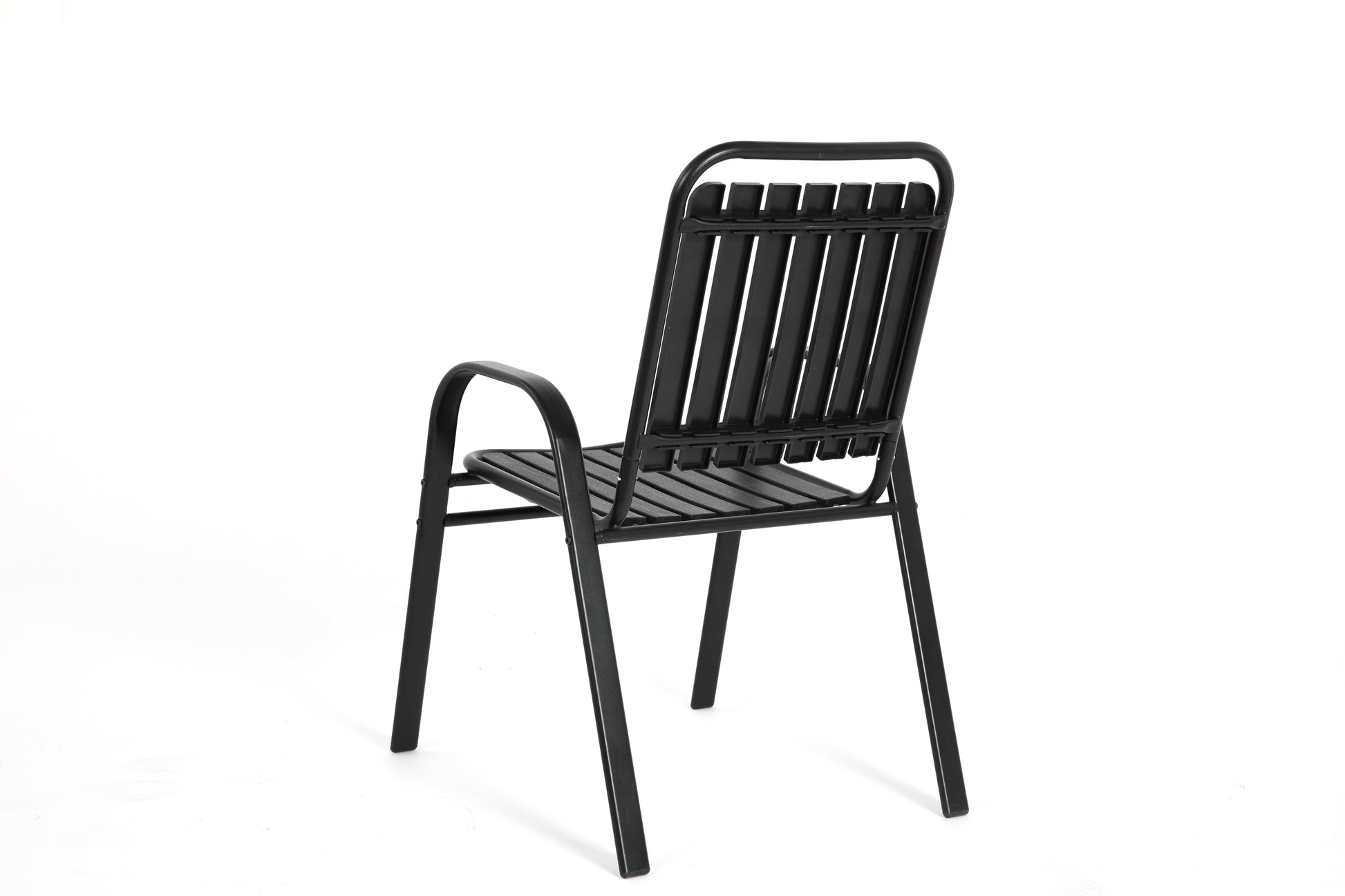 5-Piece Plastic chair and steel table Outdoor Dining Set, plastic Chairs and Table Set for Garden Patio, Black