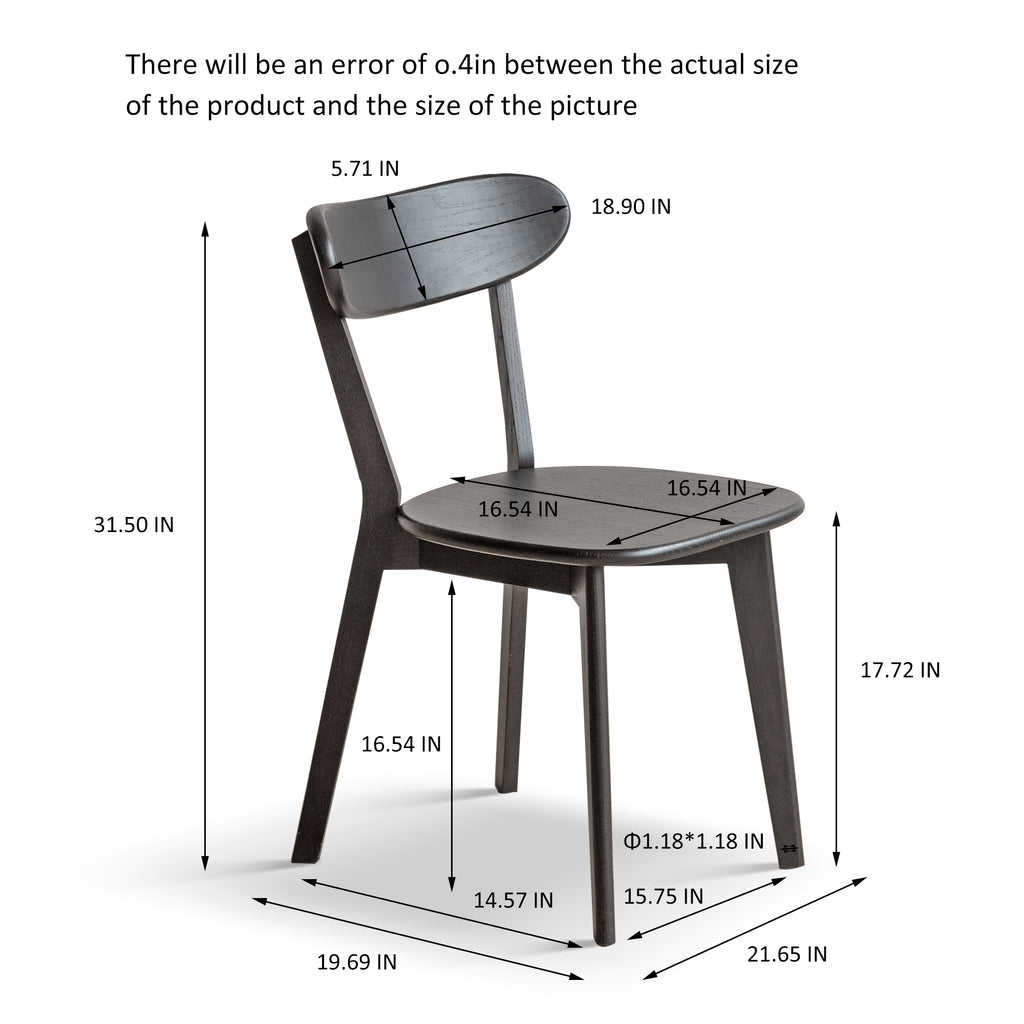 Classic Solid Oak Wood Dining Chair Minimalist Seats 47.5x55.5x78cm