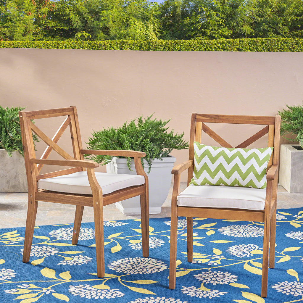Outdoor Wicker Dining Chairs Set of 2 All-Weather Patio Chairs for Garden