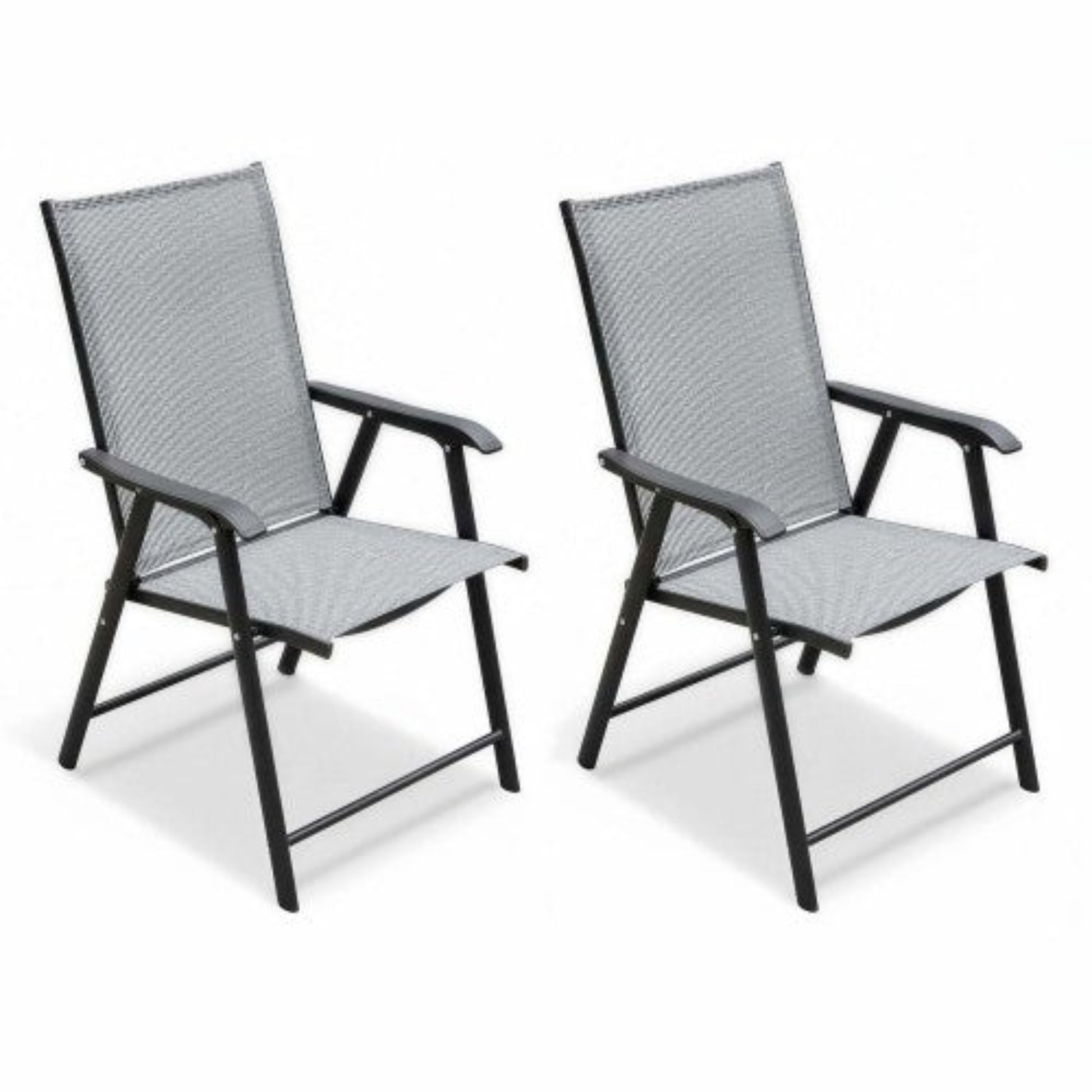 Outdoor Patio Chairs Set of 2 Stackable Portable for Deck, Garden, Camping and Travel