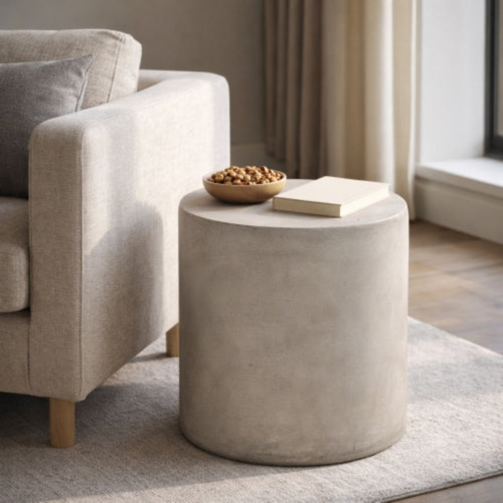 2-Piece Modern Patio End Table, Iron-Cut Overlapping Circle Design, Powder-Coated Iron Frame, No Assembly