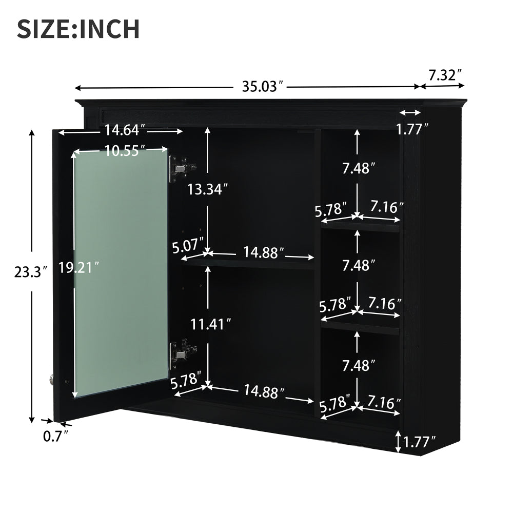 Chic Crate-Tall Bathroom Storage Cabinet – Freestanding Cabinet w/ 2 Different-Size Drawers & Adj. Shelf | MDF Painted Finish | White