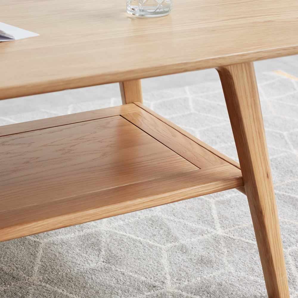 Chic Crate - 100% Solid Wood Coffee Table with Natural Flavor, Easy Assembly, and Storage Shelf - Multifunctional Writing Desk
