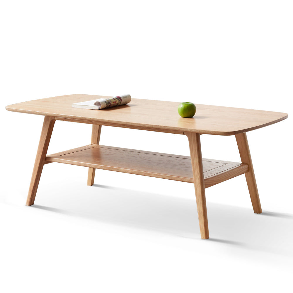 Chic Crate - 100% Solid Wood Coffee Table with Natural Flavor, Easy Assembly, and Storage Shelf - Multifunctional Writing Desk
