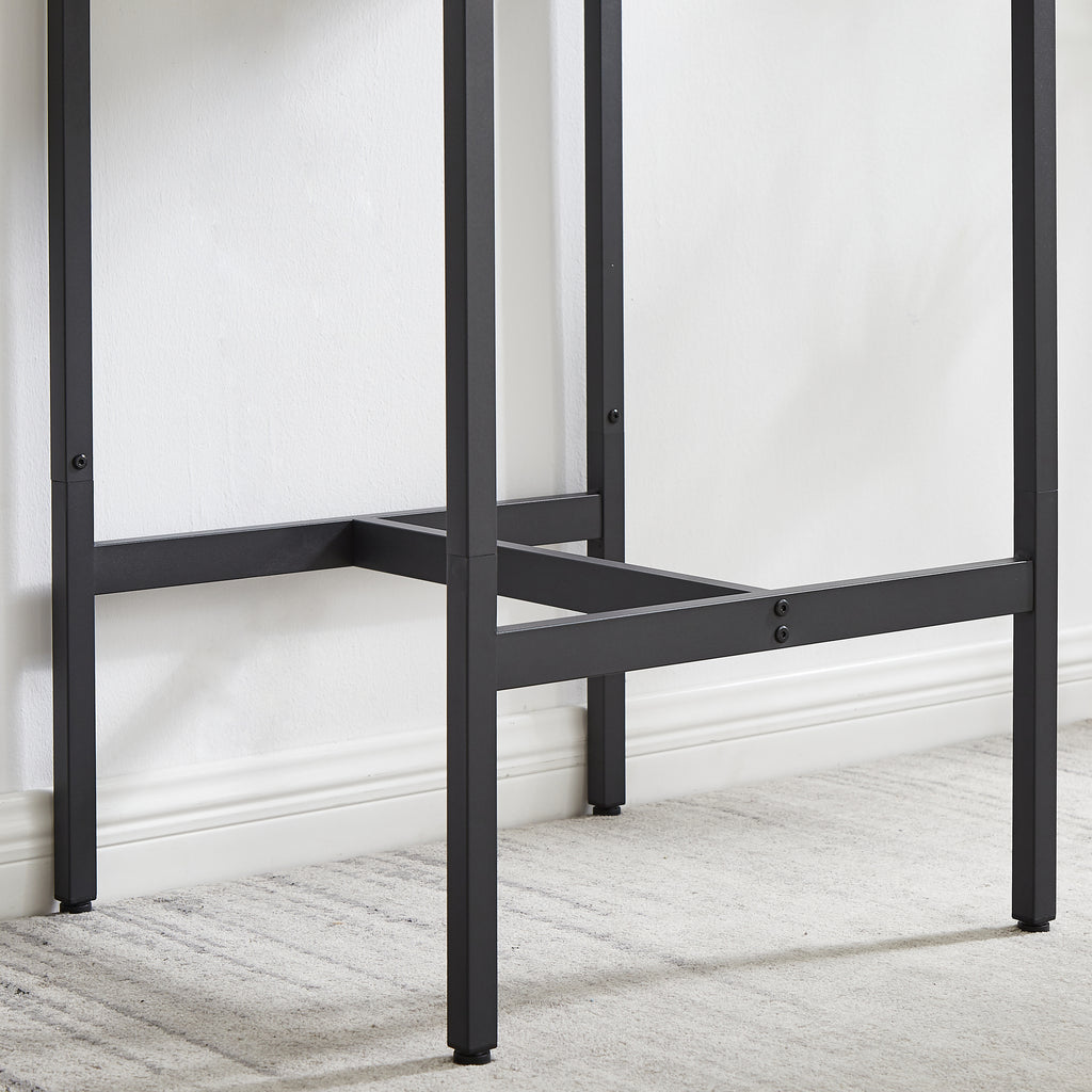 Bar Table Set with 2 PU Soft Seat Stools, Comfortable Backrest Bar Stools Set for Home Kitchen