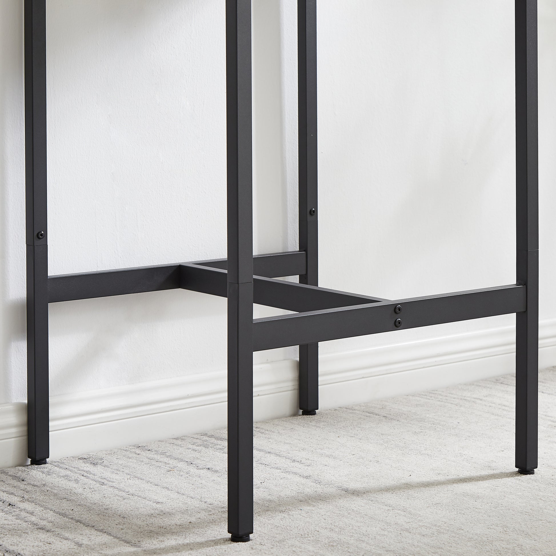 Bar Table Set with 2 PU Soft Seat Stools, Comfortable Backrest Bar Stools Set for Home Kitchen