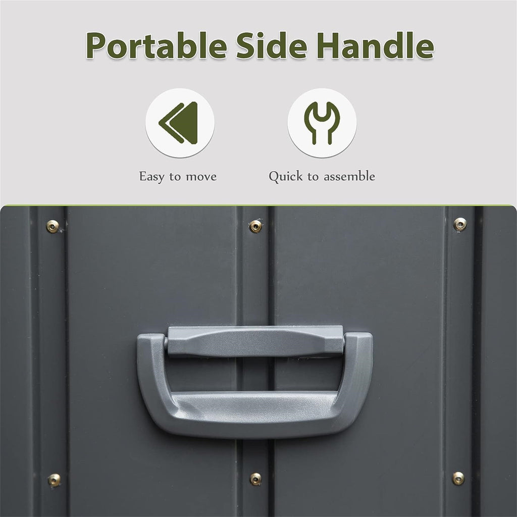 160 Gallon Patio Steel Storage Deck Box, Waterproof Lockable Bin for Cushions, Pillows & Tools