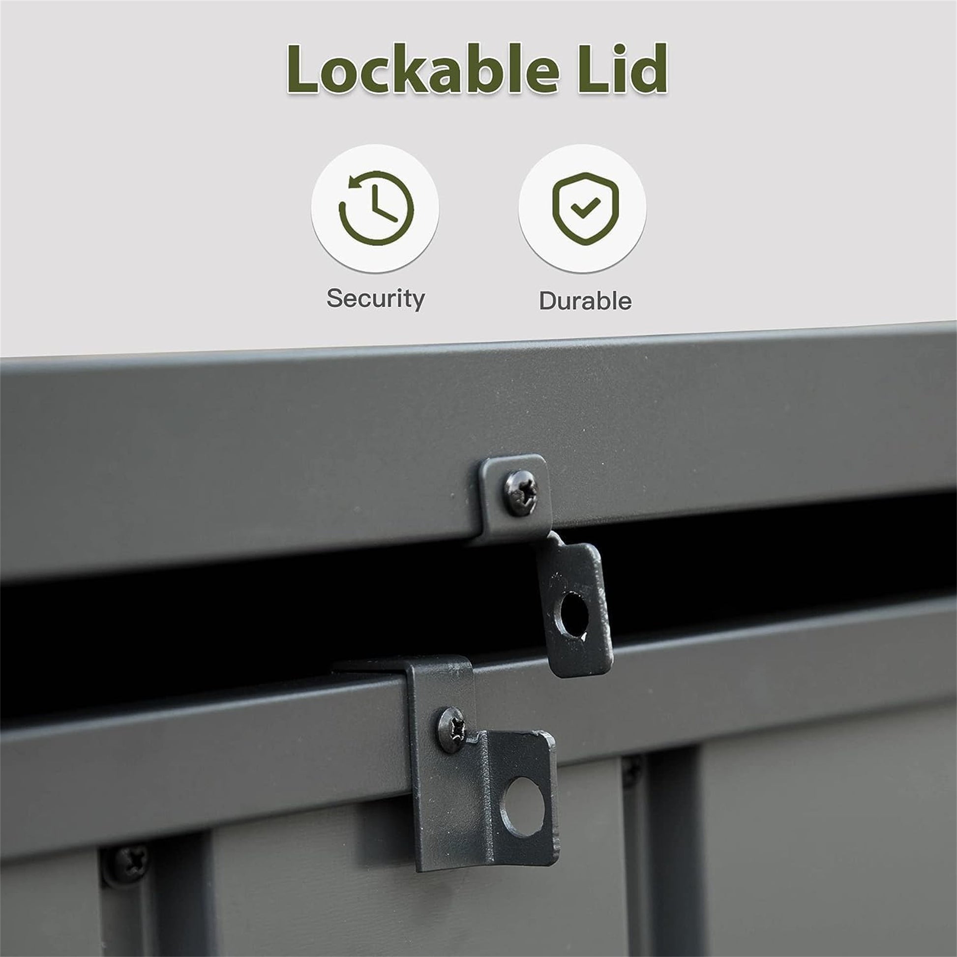 150 Gallon Patio Steel Storage Deck Box, Waterproof Lockable Bin for Cushions, Pillows & Tools