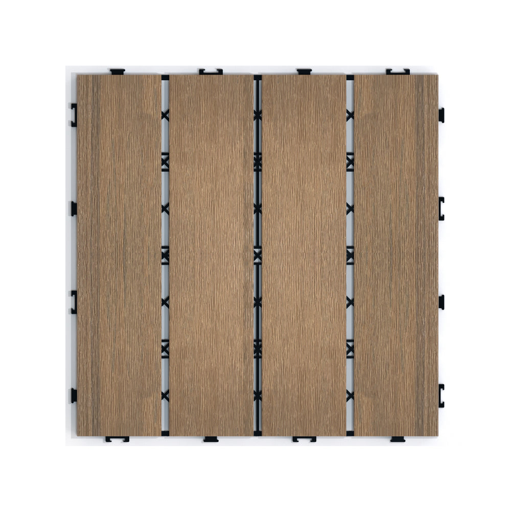 Chic Crate 22-Pack 12inch WPC Wood-Plastic Composite Interlocking Deck Tiles –  Oak