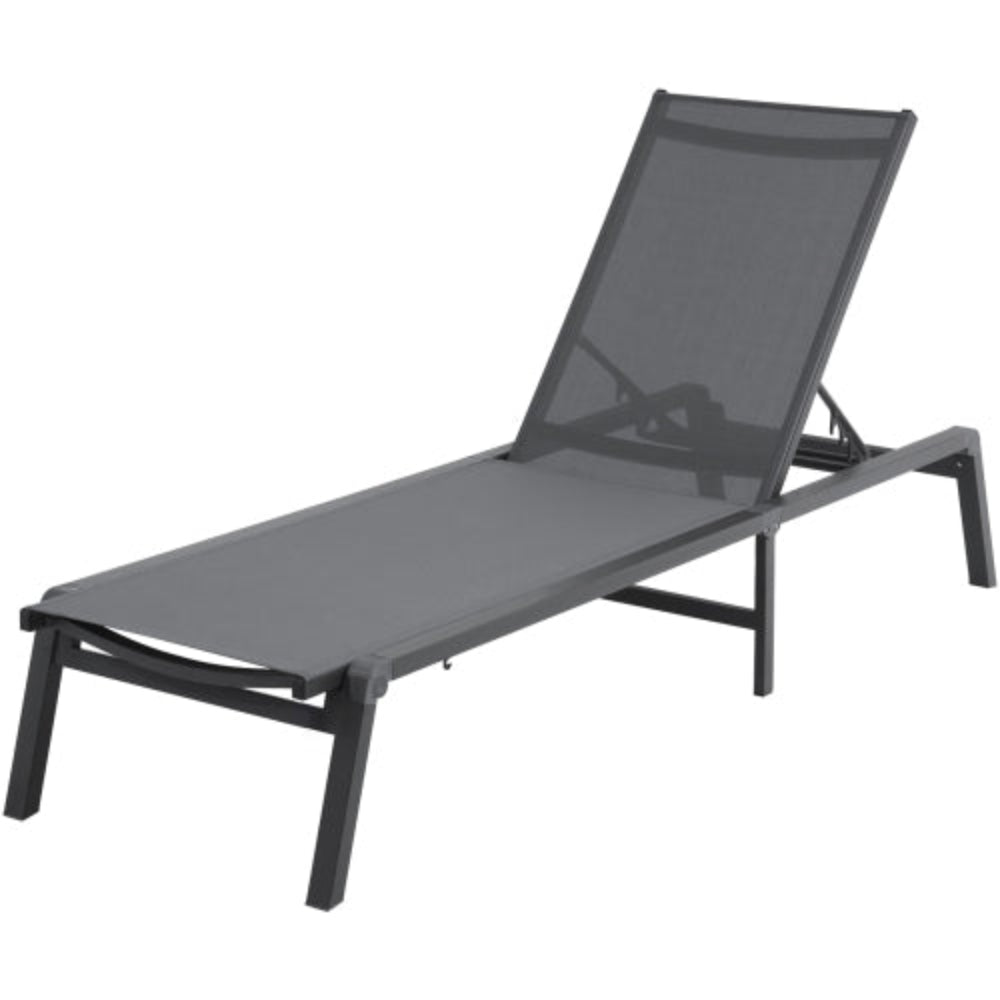 Outdoor Chaise Lounge Chair, Comfortable Patio Lounger for Poolside, Beach, Yard & Deck, Grey