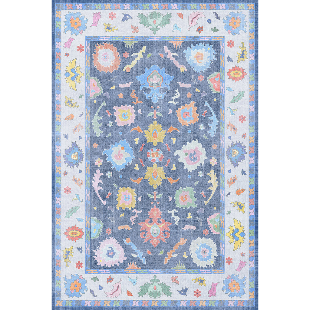 Washable Oushak Rug Non Slip Rugs for Living Room, Soft Rug for Bedroom Kids Nursery, Dining Room, Home Office Home Decor