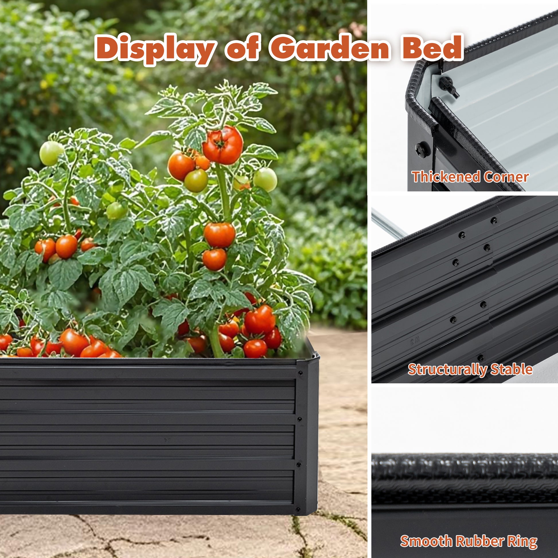 6x3x1 FT Metal Raised Garden Bed Outdoor Reinforced Galvanized Rustproof Colored Steel Planter Boxes for Vegetables, Raised Beds for Growing Flowers Herbs Succulents