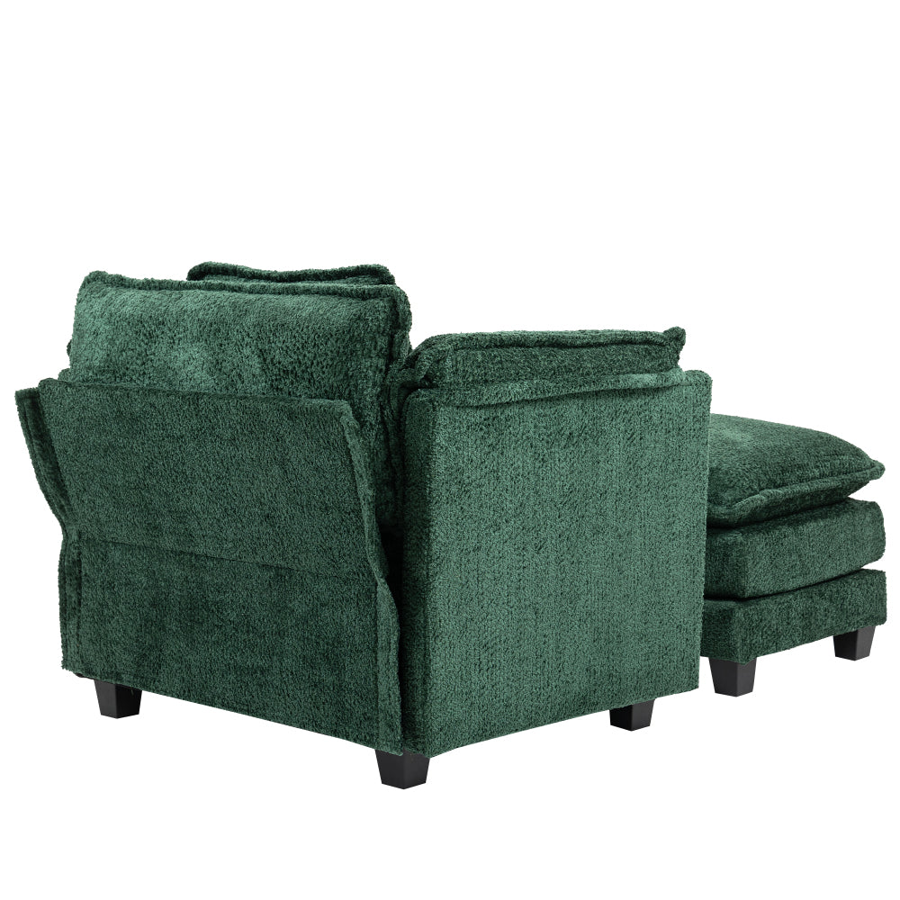 Chic Crate - 55.32*39.76" Oversized Sofa Indoor,Portable ottoman,Boucle Single Sofa Bed with Wider seat,Double deep cushion,Strong wrapping of thick armrests for Living Room,Bedroom.3 Colors.