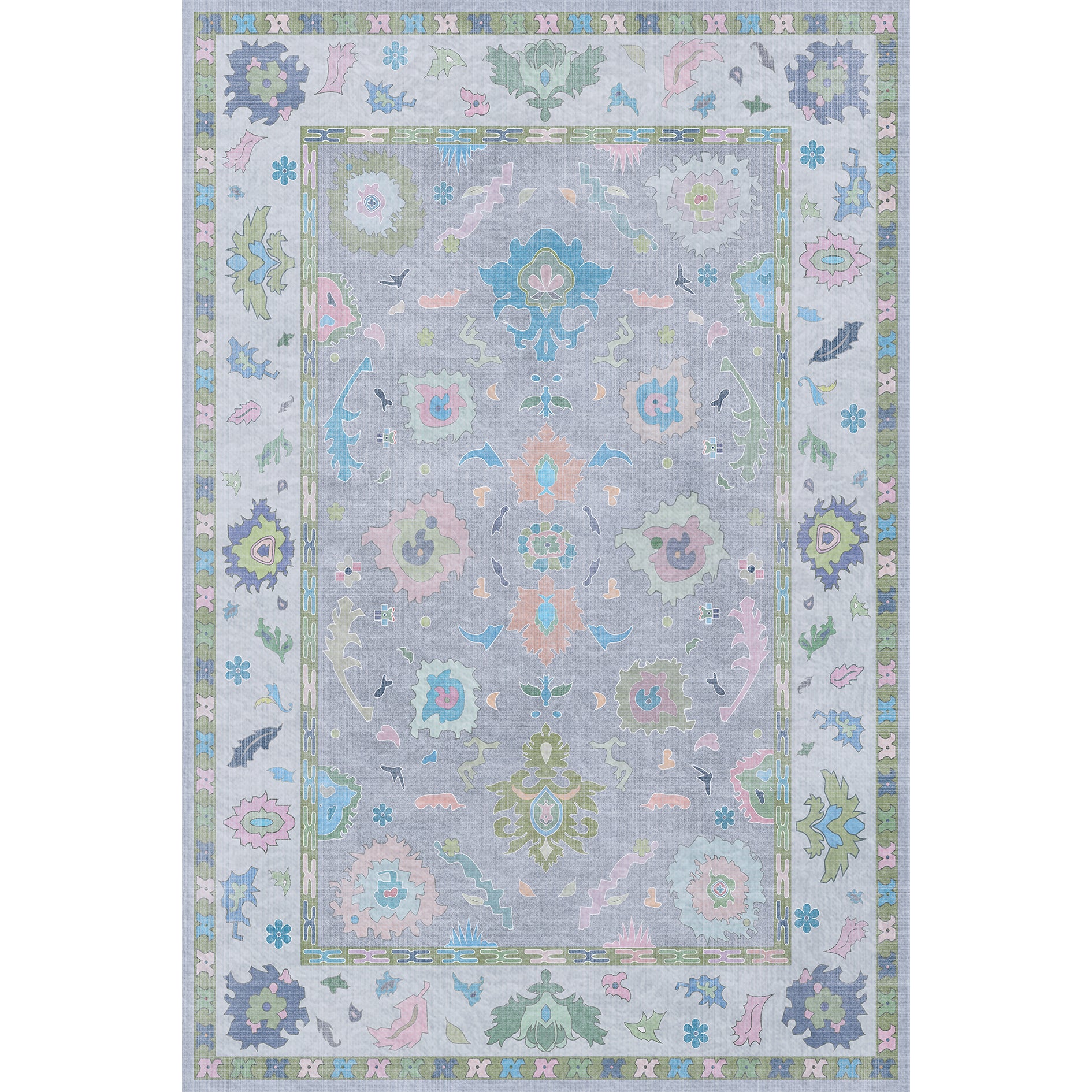 Washable Oushak Rug Non Slip Rugs for Living Room, Soft Rug for Bedroom Kids Nursery, Dining Room, Home Office Home Decor