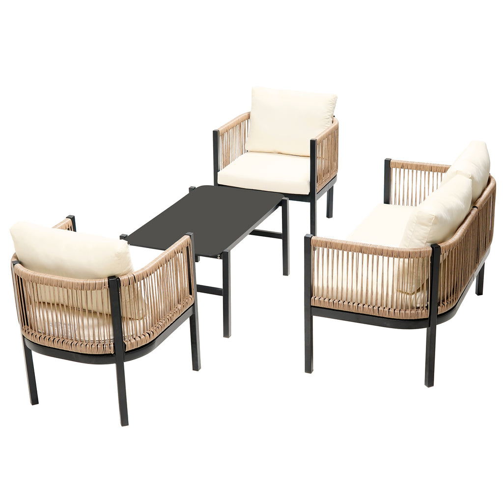 Multi-person Outdoor Sofa Combination with A Table, Suitable for Garden, Backyard and Balconies