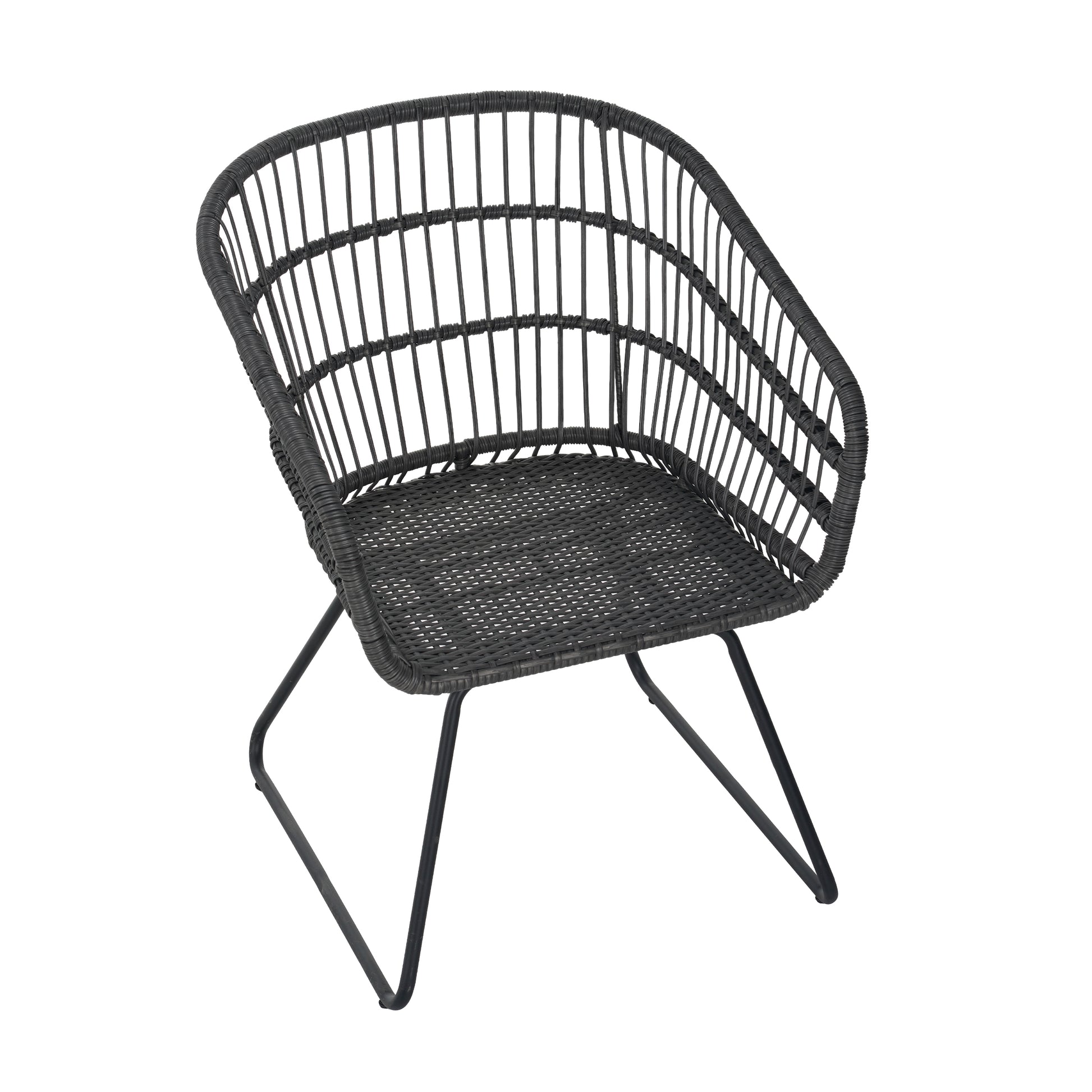 Outdoor Patio Dining Chairs Set of 2 Wicker Armchairs with Removable Cushions