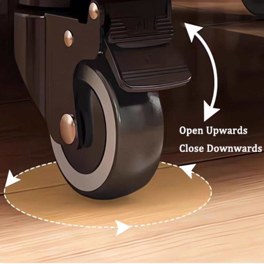 Chic Crate 6-Tier 360° Rotating Bookshelf with Wheels & Drawer, Space-Saving Bookcase for Bedroom & Home Office