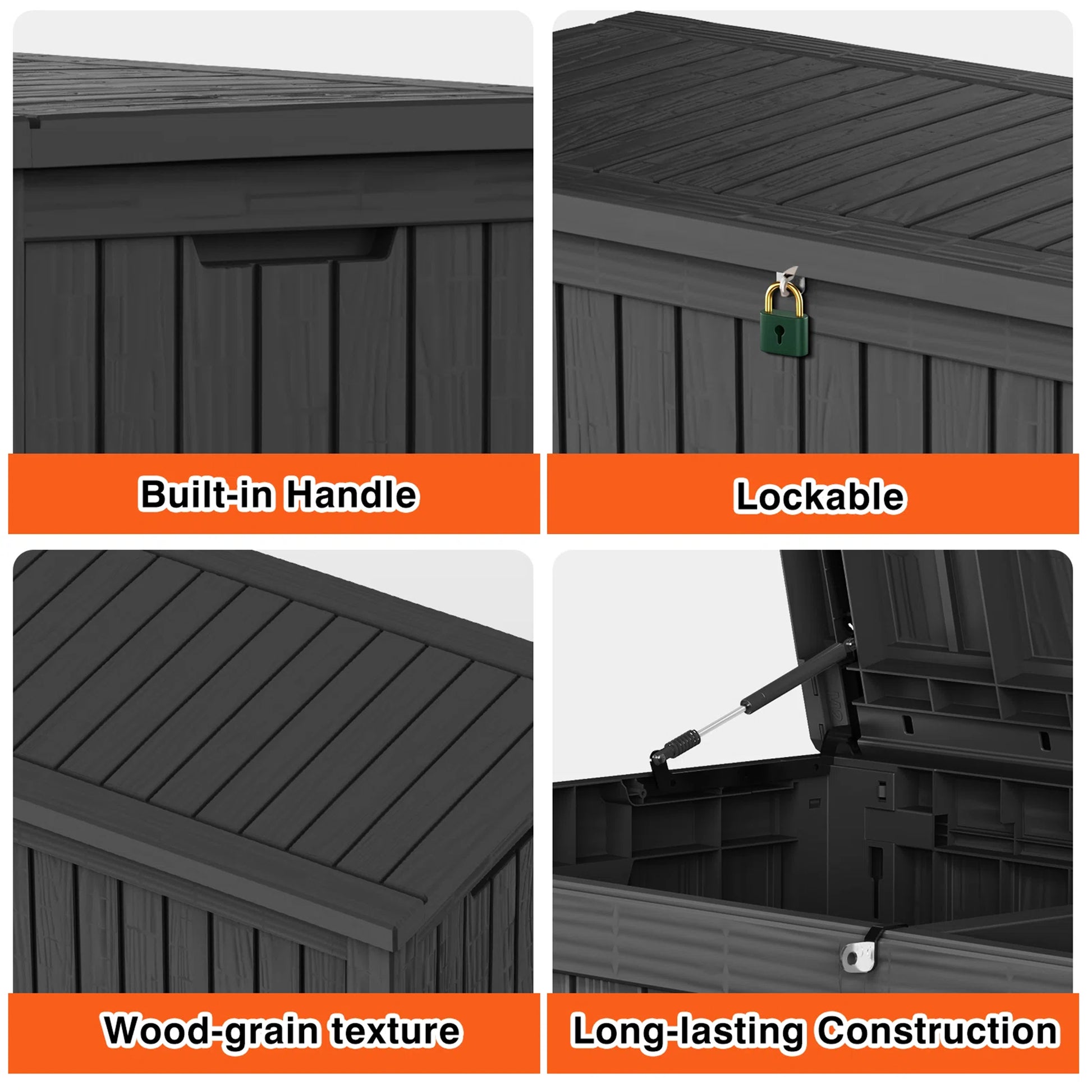 Chic Crate-150-Gal Water Resistant Resin Lockable Deck Box