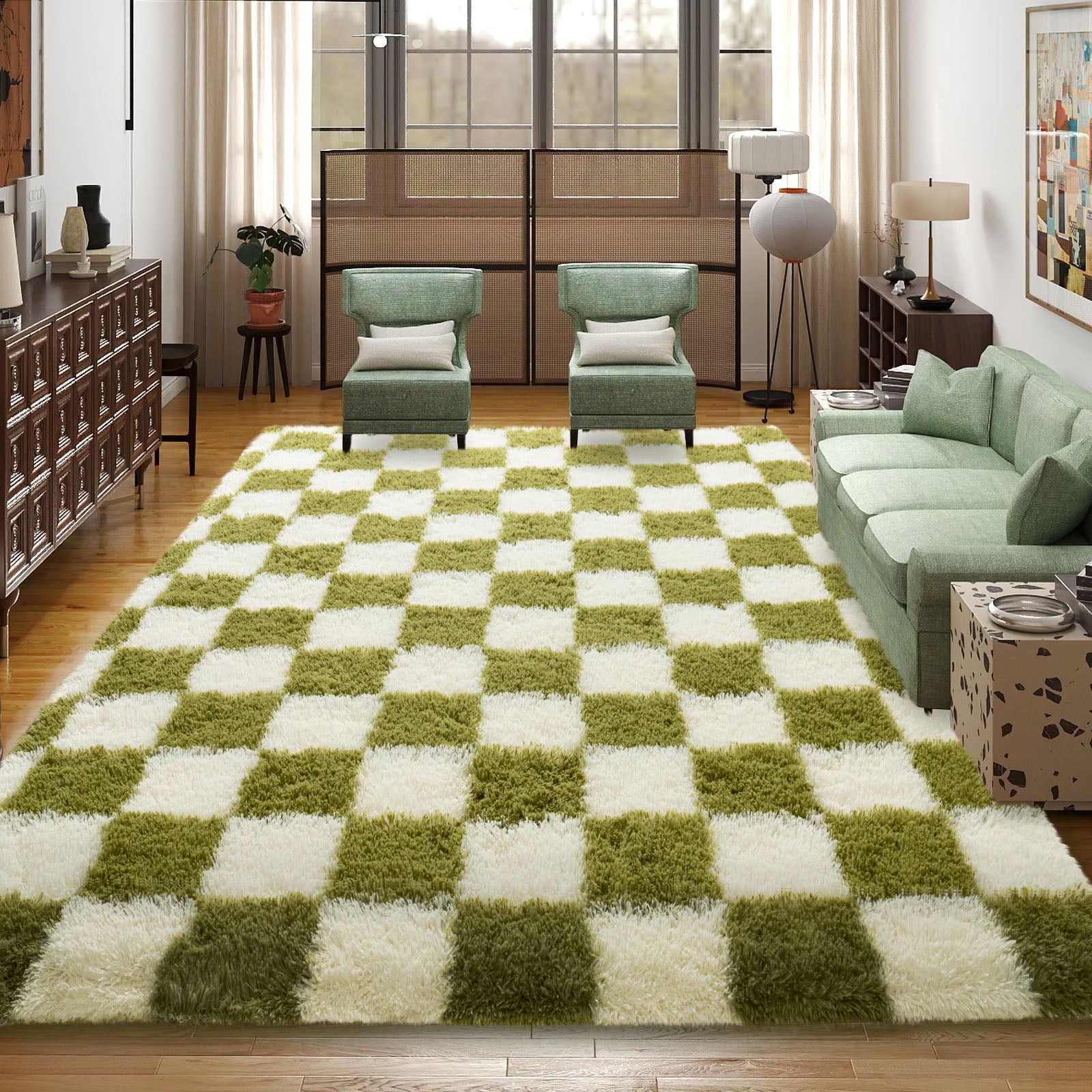 Area Rugs for Living Room Bedroom, Non-Slip Fluffy Soft Shag Carpet for Kids Home Dorm Decor