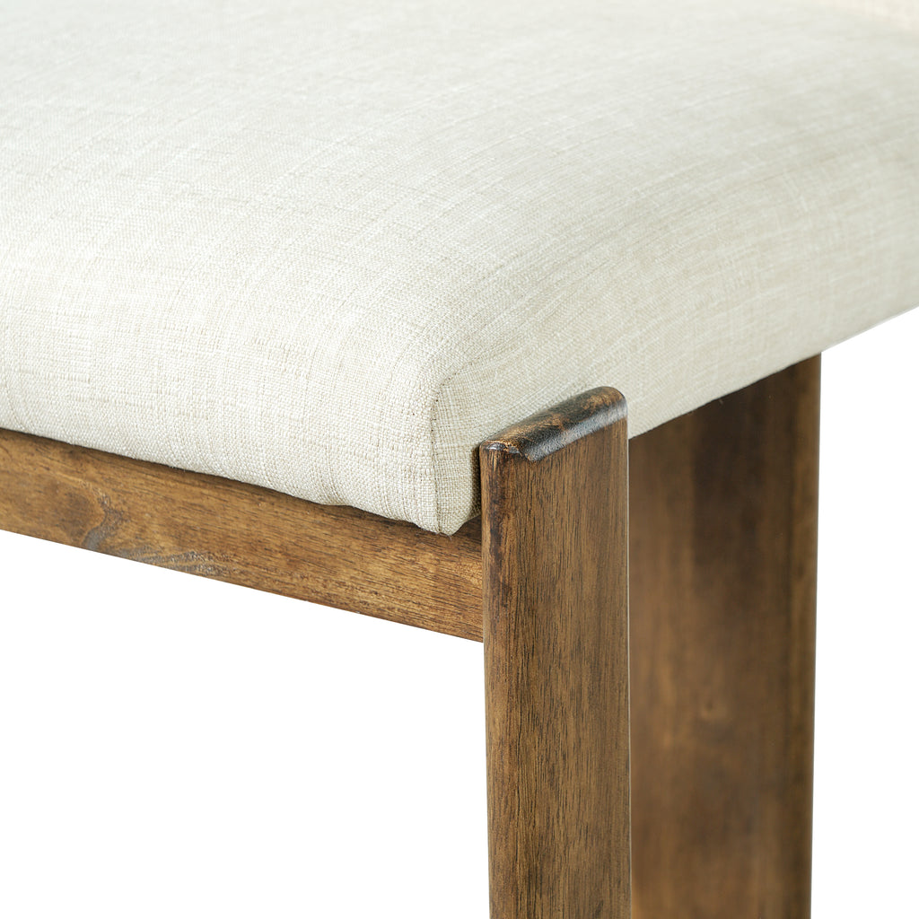Solid Wood Counter Stools with Linen Upholstery & Walnut Finish - 24" (Set of 2)