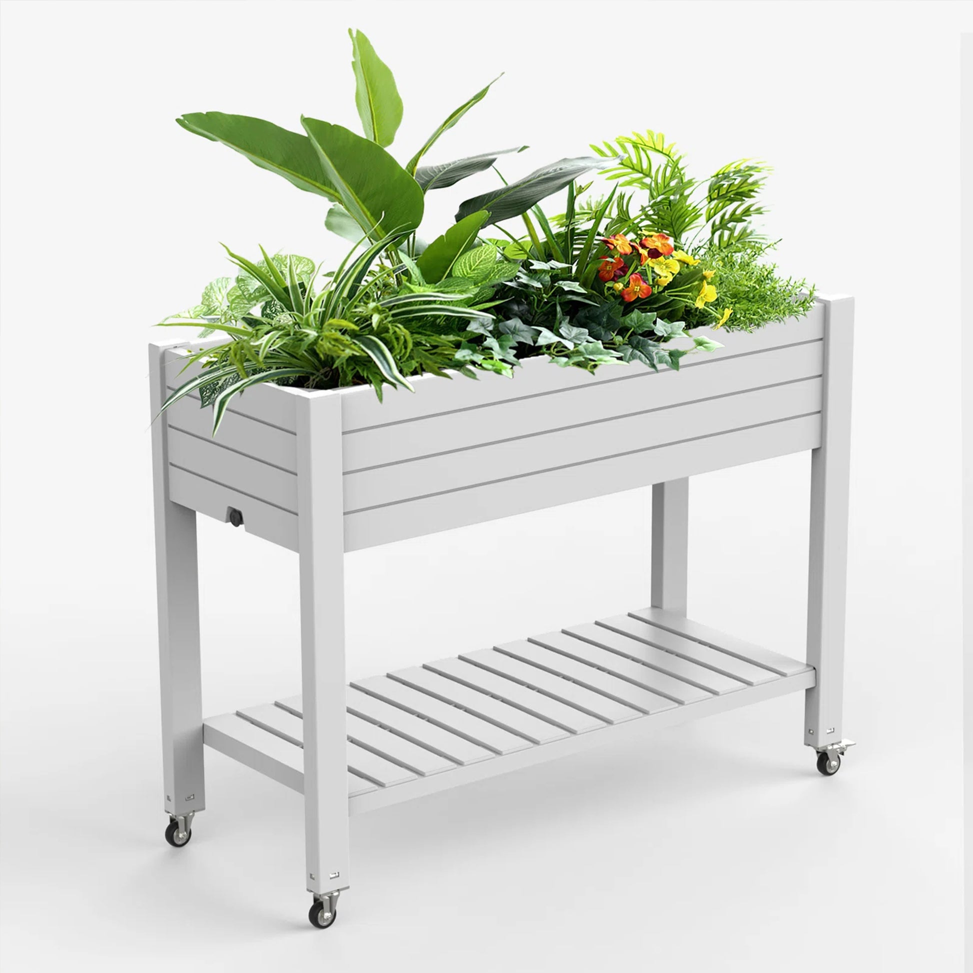 Garden Bed with wheels, Outdoor Planter Box for Vegetables, Flowers & Herbs, 21 Gallon Raised Planter