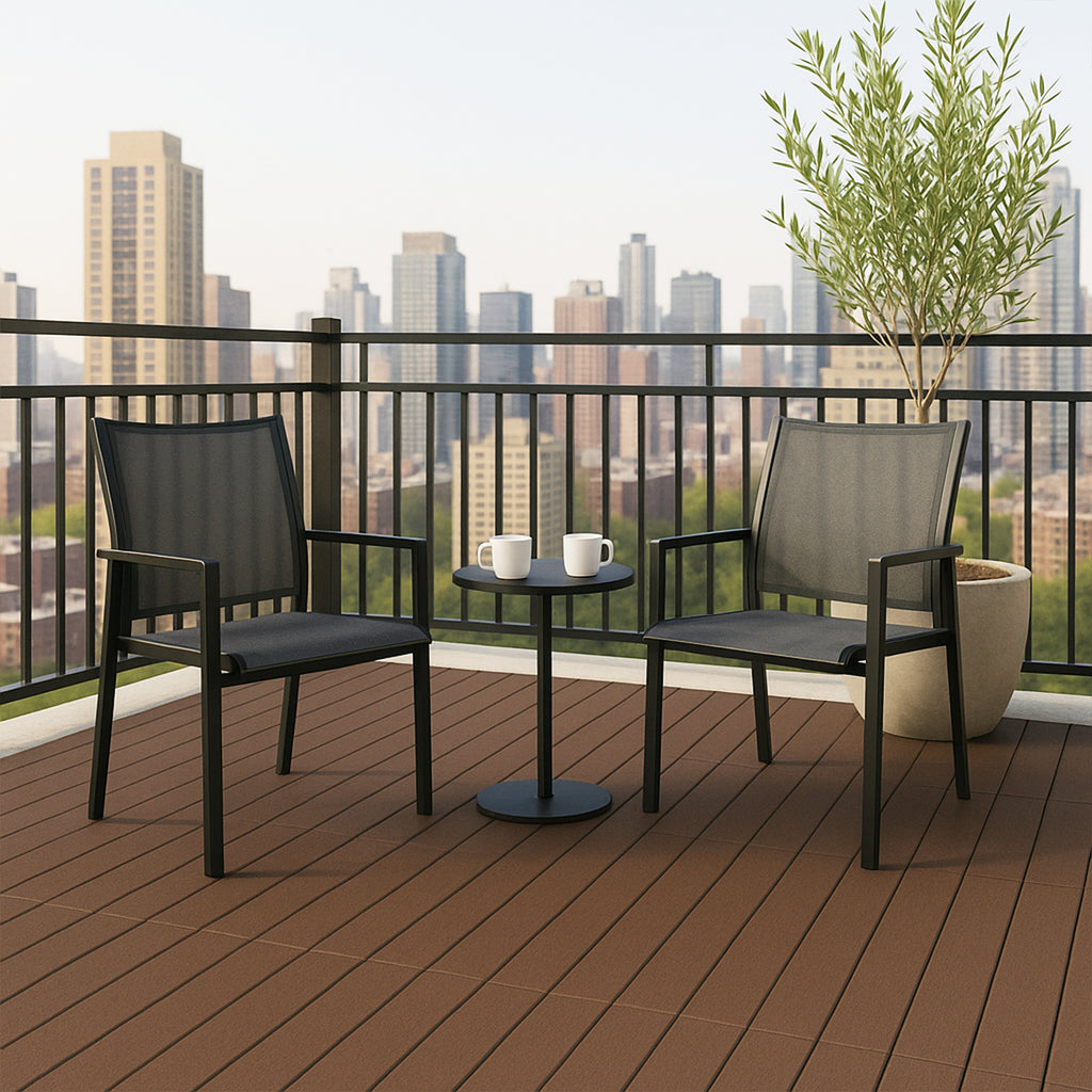 Chic Crate 24Pcs 12"x24" Interlocking Plastic Deck Tiles – Dark Gray, Waterproof