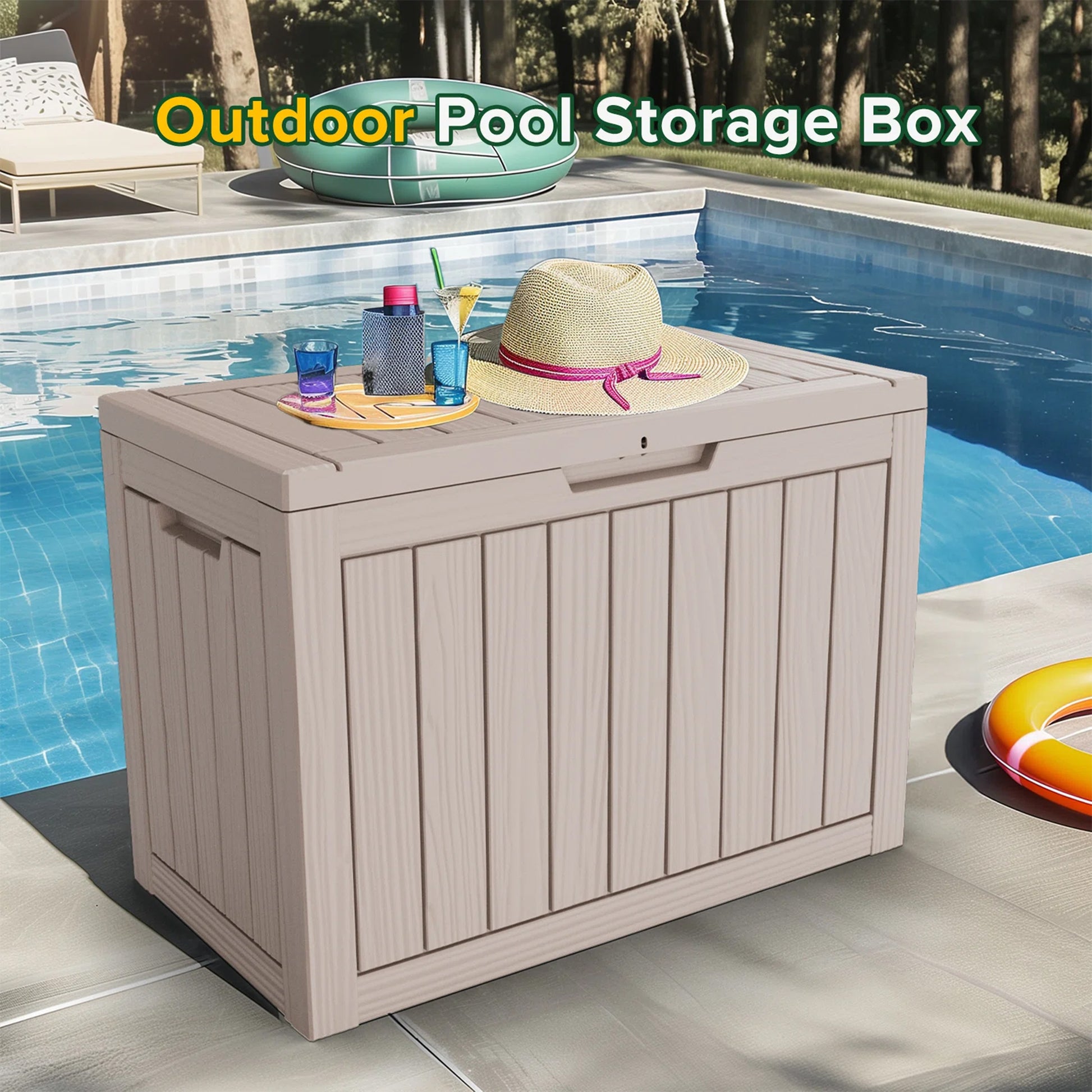 Chic Crate - 45 Gallon Water Resistant Resin Lockable Deck Box