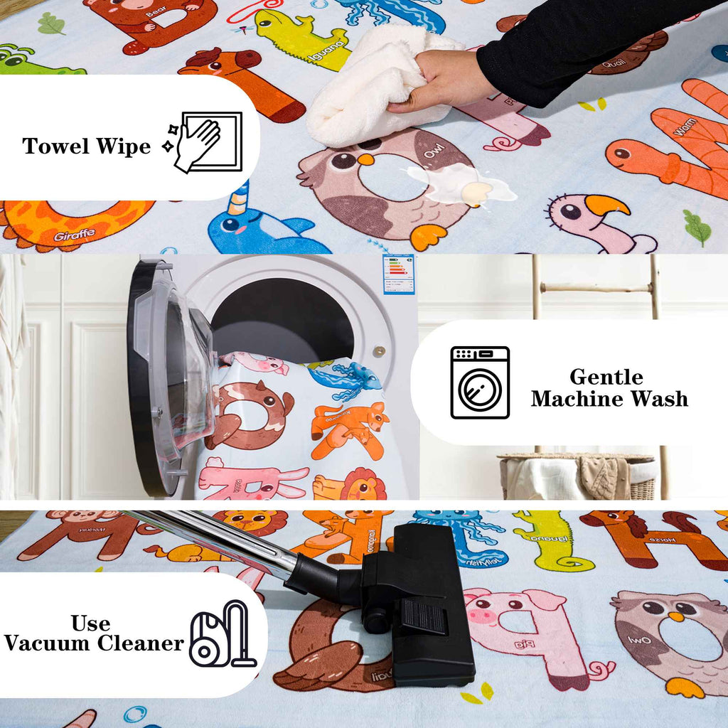 Kids ABC Educational Area Rugs For Kids Boys Girls Kindergarten Decorative Soft Crawling Floor Mats Children's Bedside Rugs