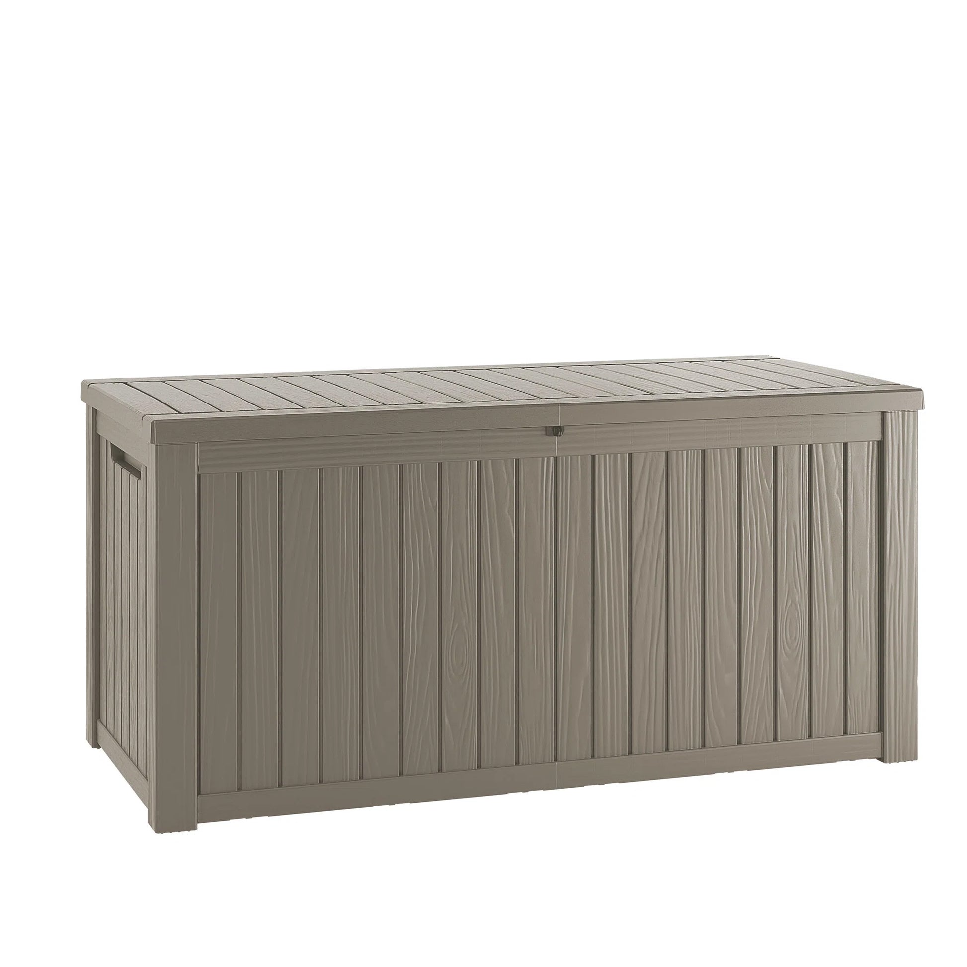 120 Gallon Outdoor Deck Box, Water-Resistant Resin Storage Box with Lockable Lid for Patio