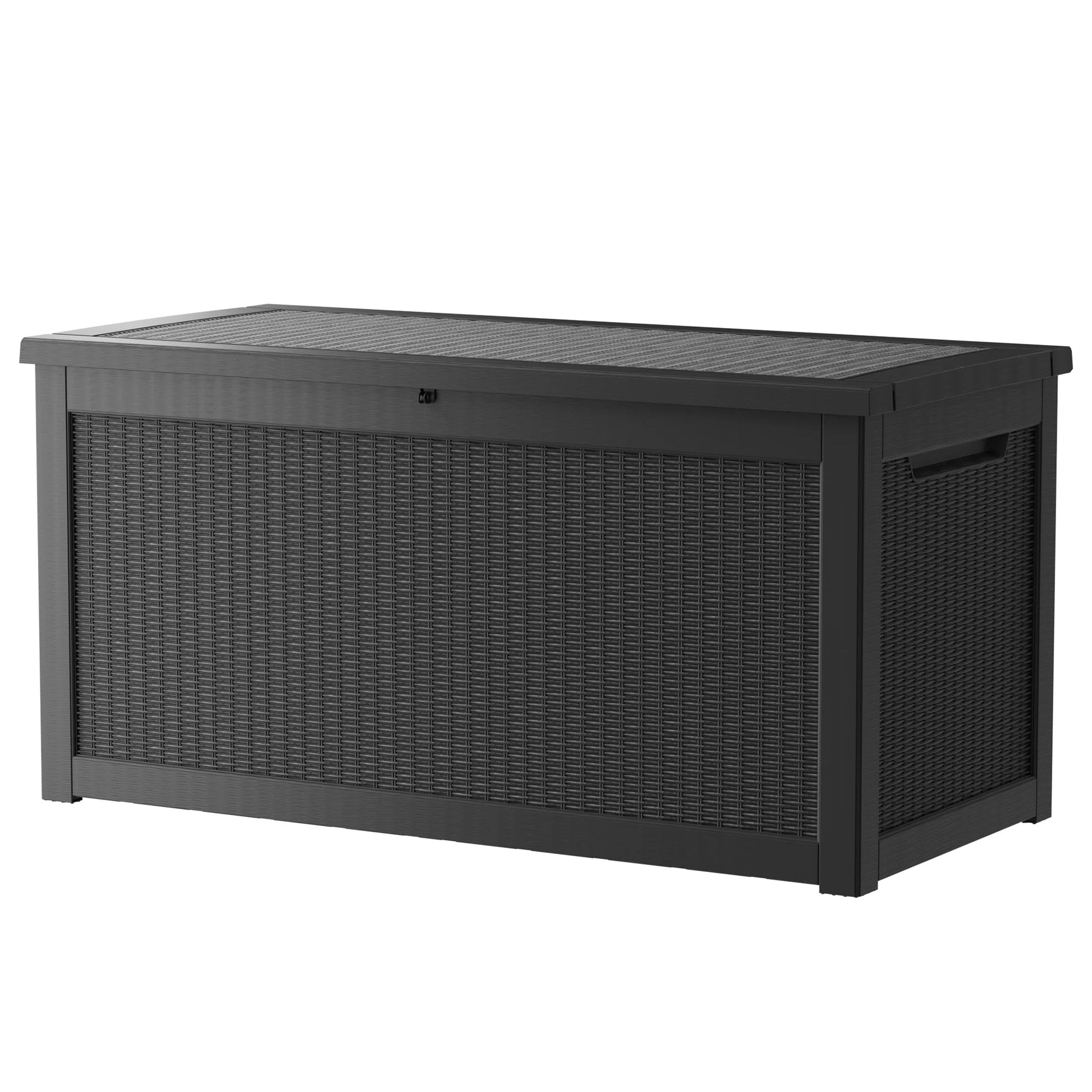 260 Gallon Resin Deck Box, Water-Resistant Lockable Outdoor Storage Box for Patio Organization
