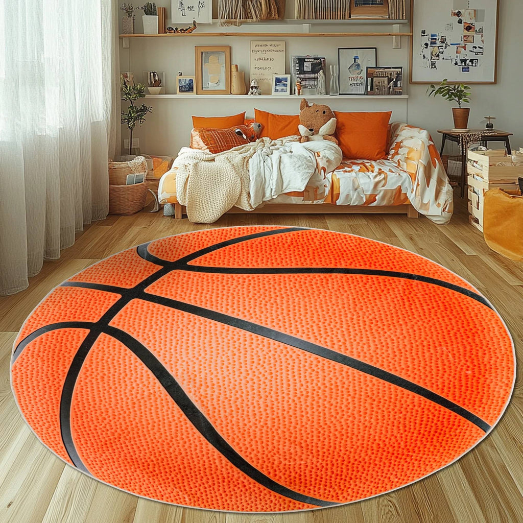 Round Ball Pattern Area Rug, Fluffy Washable Area Rug for Living Room Kids Room Nursery Playroom Decor