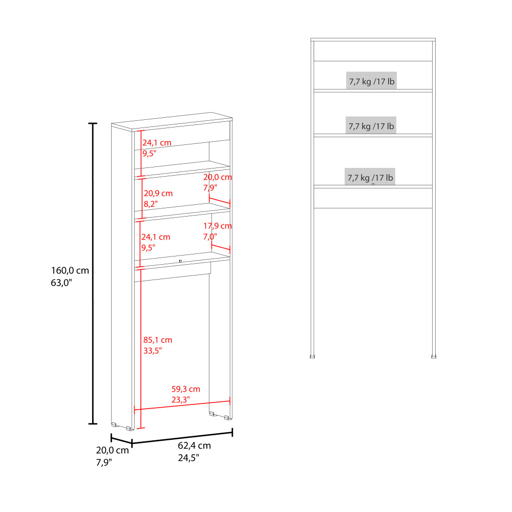 Chic Crate-Over-the-Toilet 2-Door Bathroom Cabinet – White Shelf Storage | Space-Saving Design
