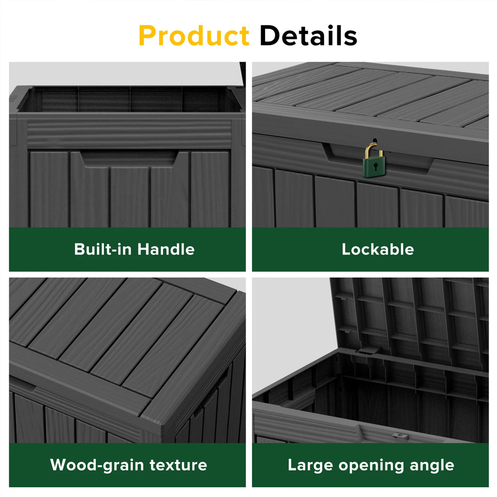 Chic Crate - 45 Gallon Water Resistant Resin Lockable Deck Box