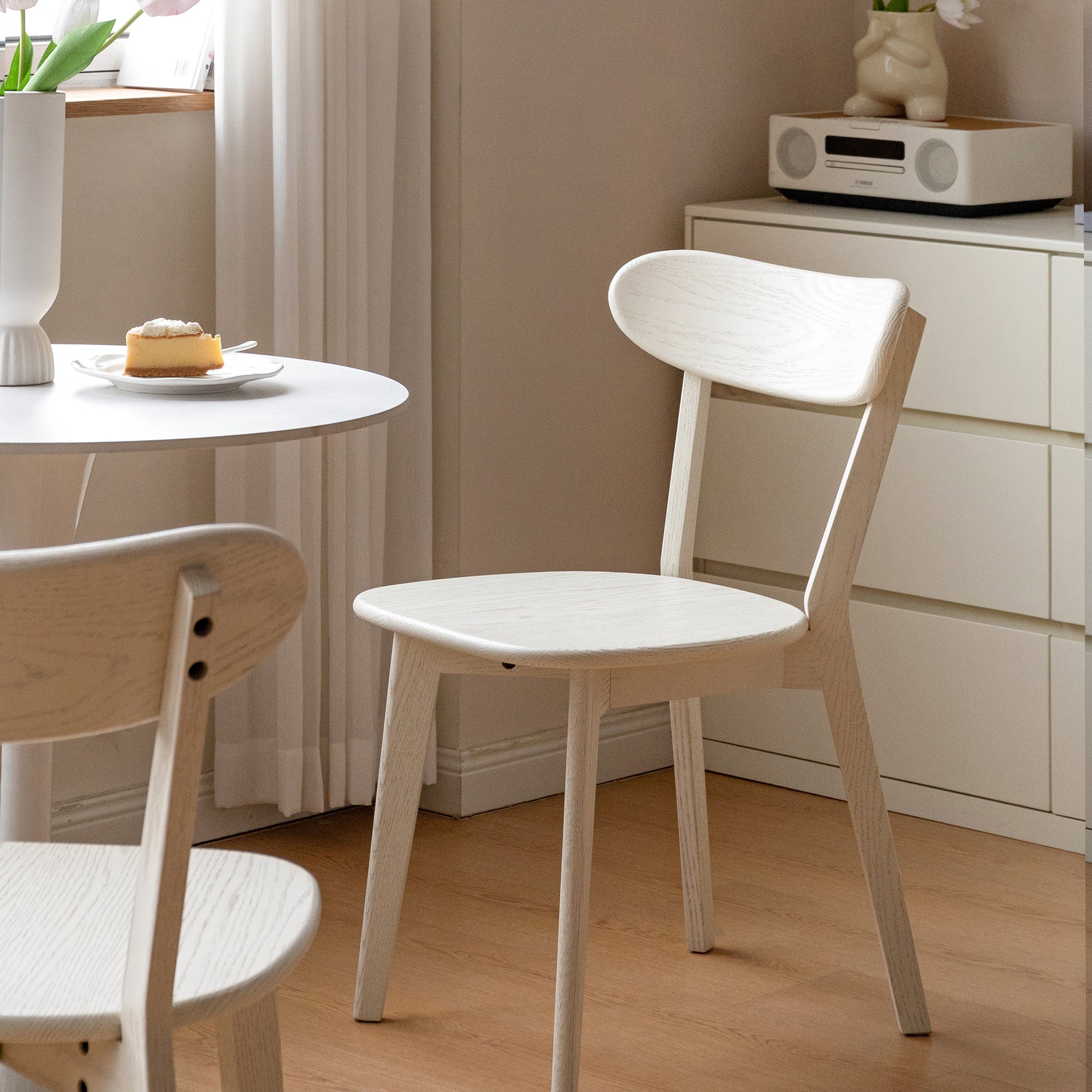 Premium Solid Oak Wood Dining Chair Natural Kitchen 47.5x55.5x78cm