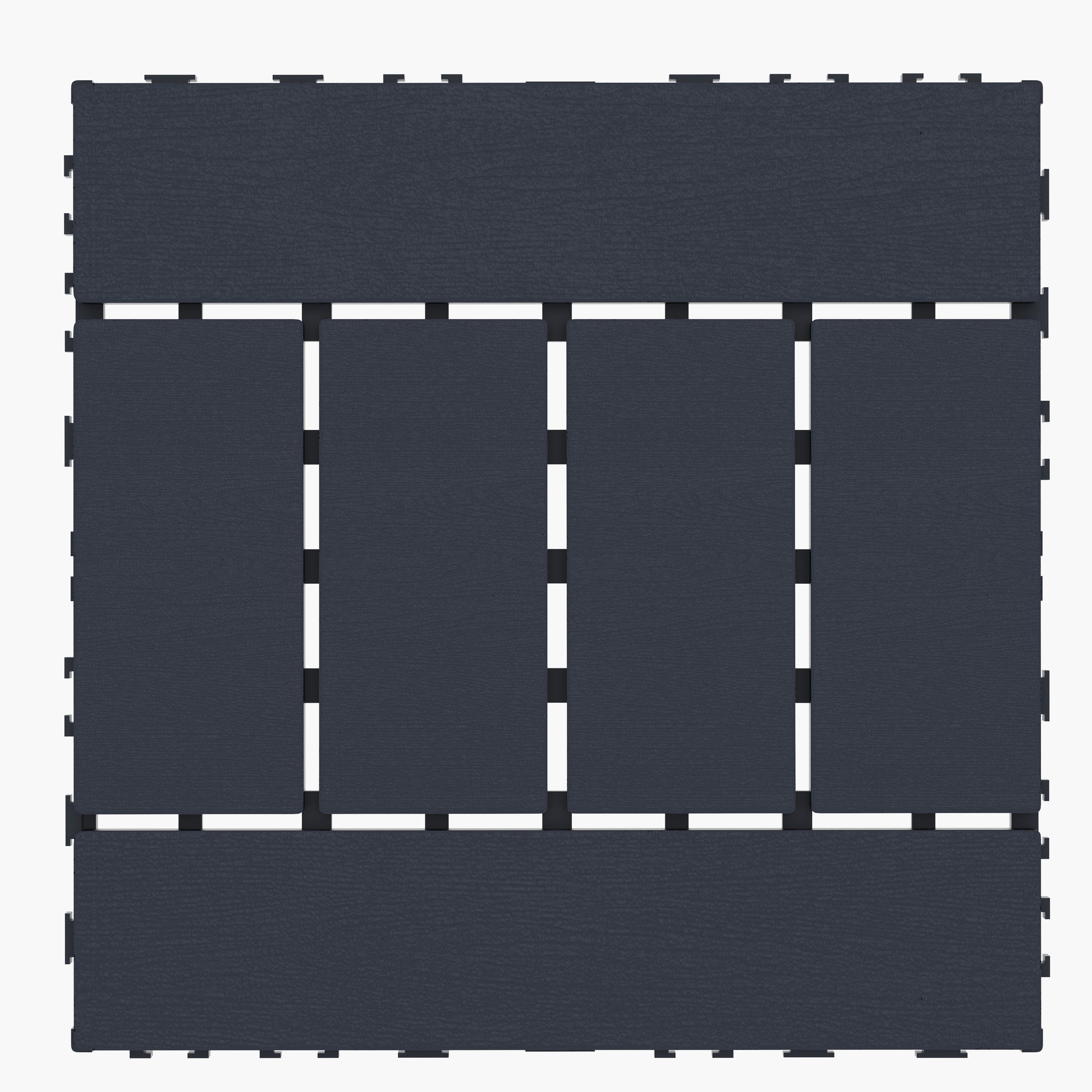 Chic Crate 44 Pack 12'' Interlocking Plastic Deck Tiles – Dark Gray, Waterproof