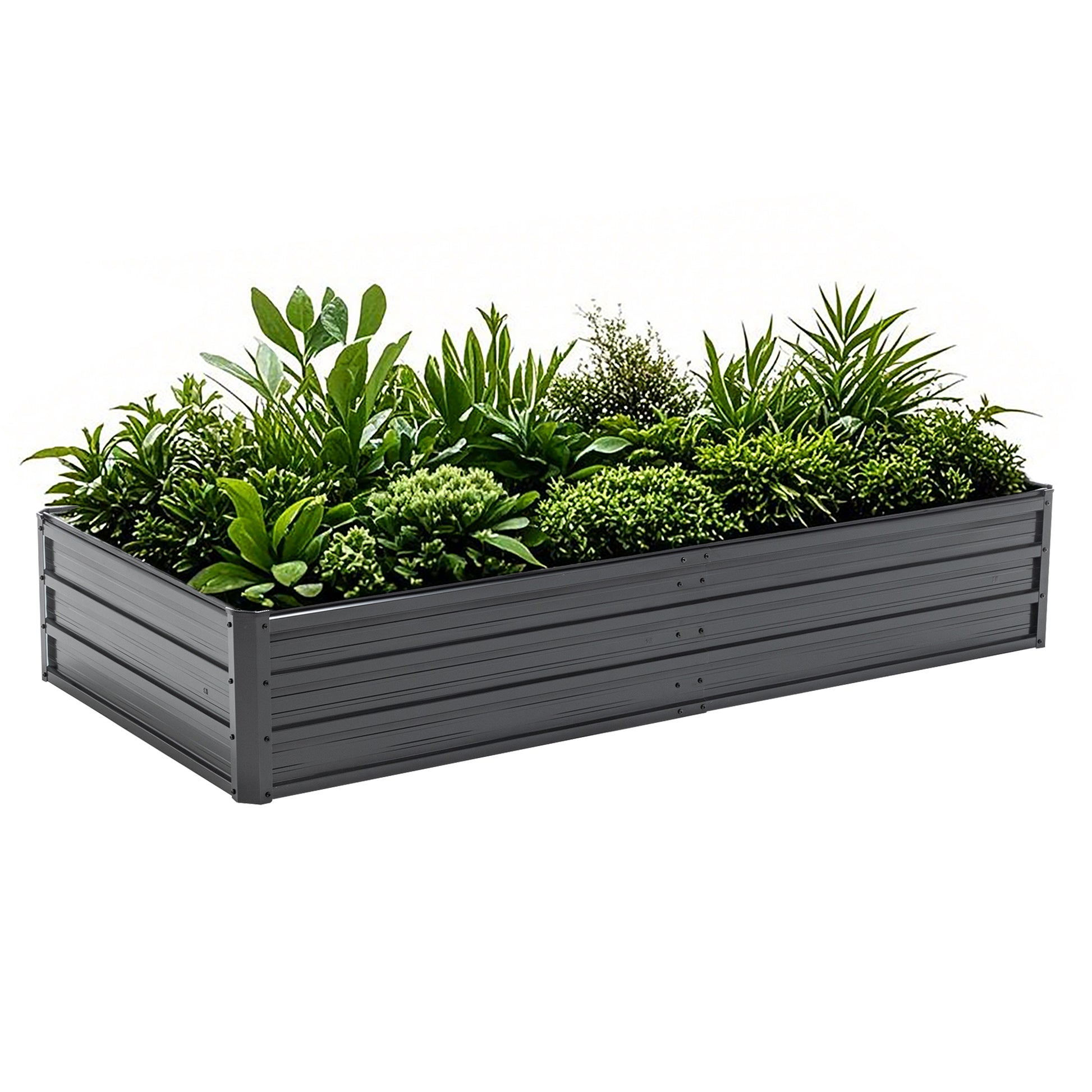 6x3x1 FT Metal Raised Garden Bed Outdoor Reinforced Galvanized Rustproof Colored Steel Planter Boxes for Vegetables, Raised Beds for Growing Flowers Herbs Succulents