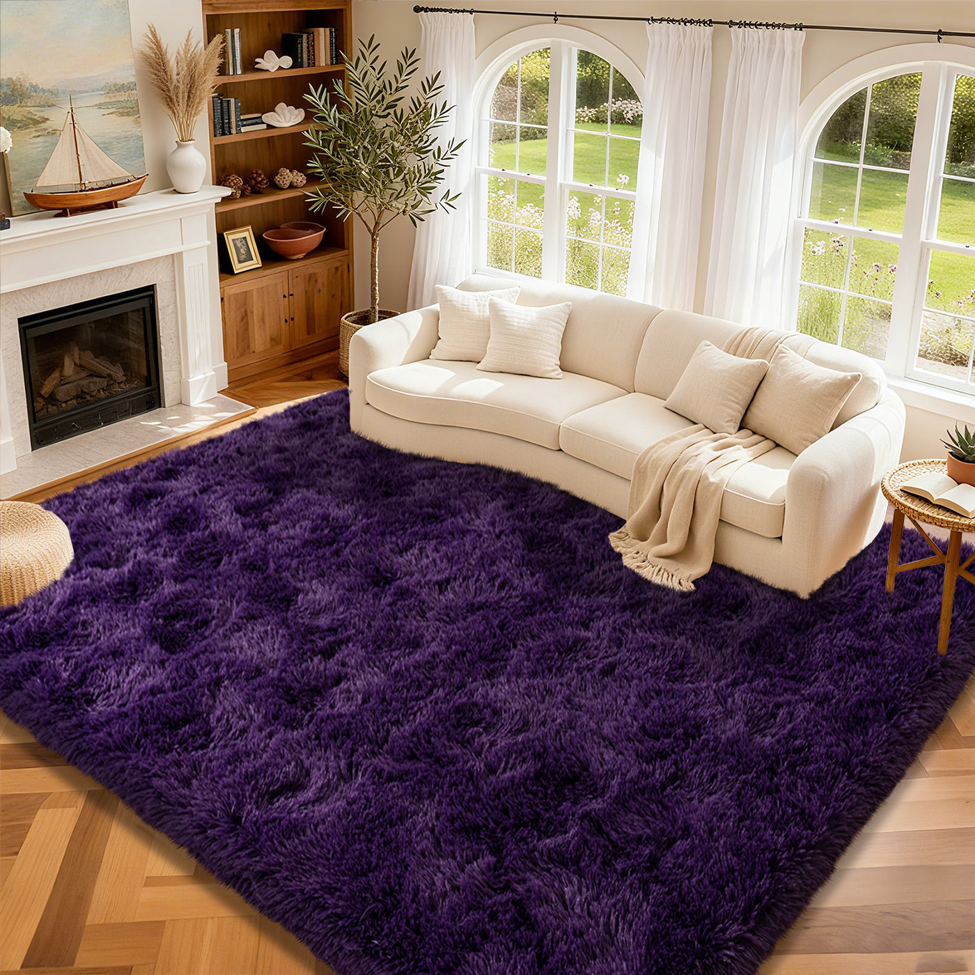 Area Rugs for Living Room Bedroom, Non-Slip Fluffy Soft Shag Carpet for Kids Home Dorm Decor