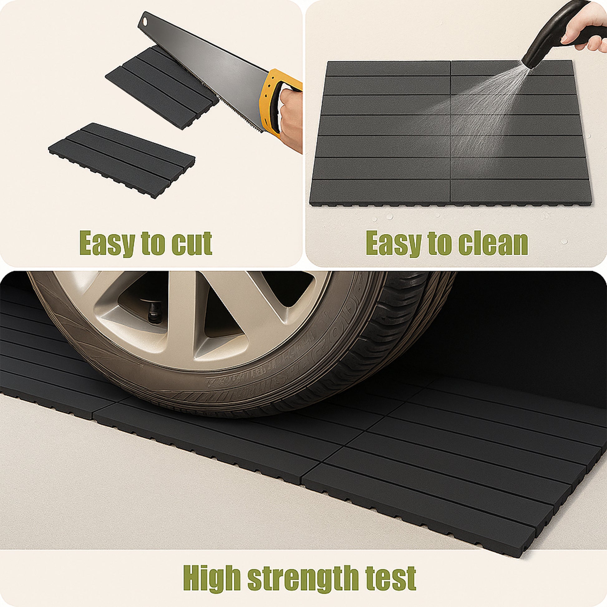 Chic Crate 24Pcs 12"x24" Interlocking Plastic Deck Tiles – Dark Gray, Waterproof