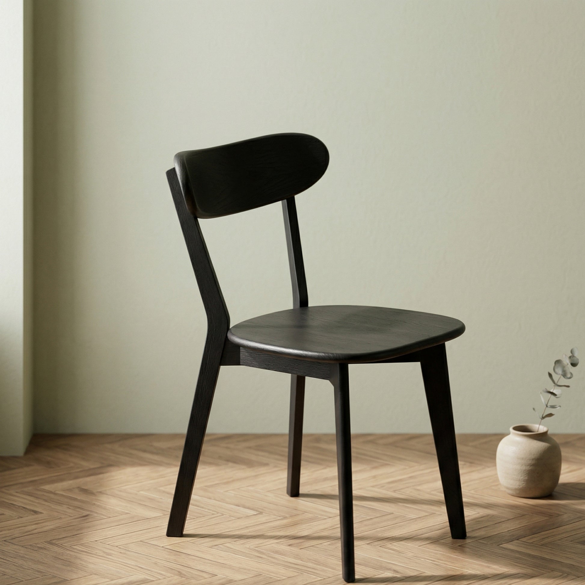 Classic Solid Oak Wood Dining Chair Minimalist Seats 47.5x55.5x78cm