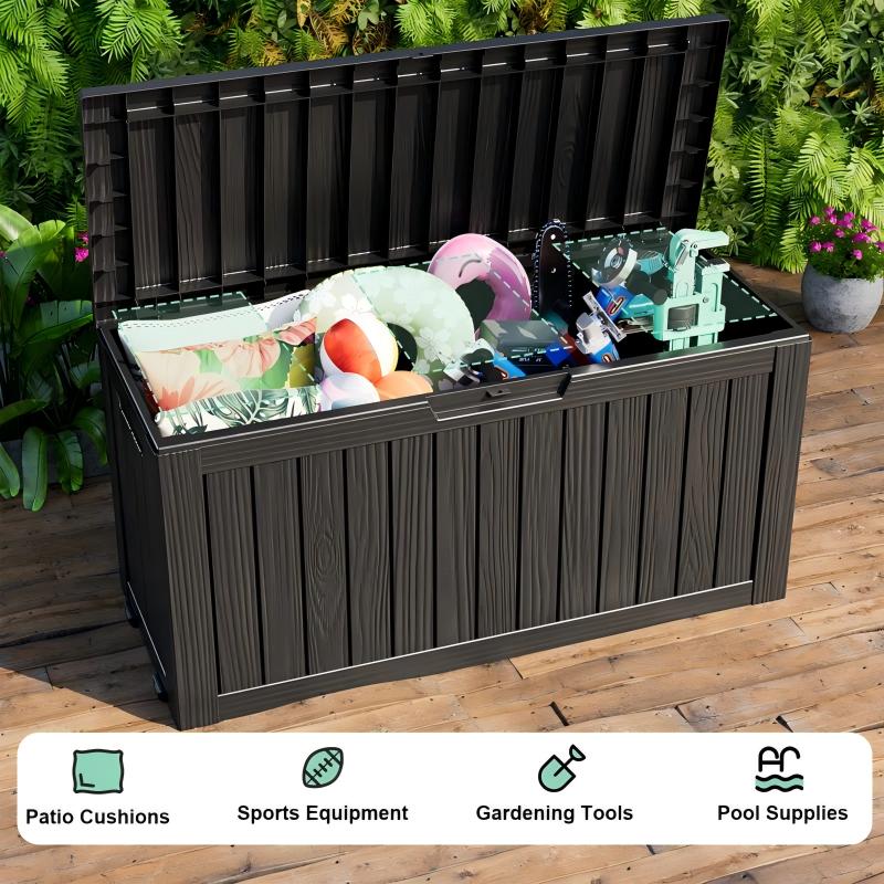 Chic Crate 75-gal Water Resistant Resin Lockable Deck Box - Black