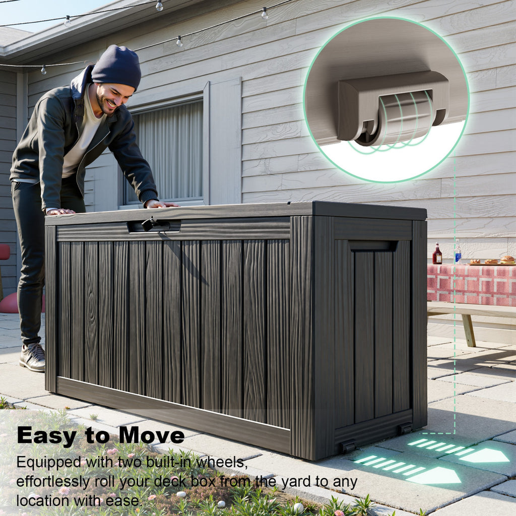 Chic Crate 75-gal Water Resistant Resin Lockable Deck Box - Black