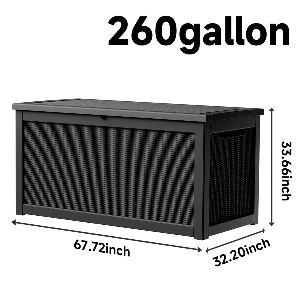 Water Resistant Resin Lockable Deck Box