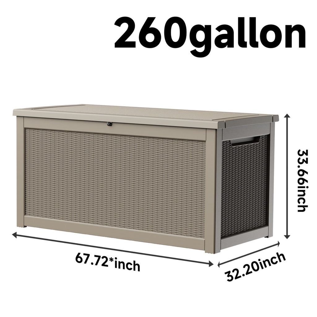 Water Resistant Resin Lockable Deck Box
