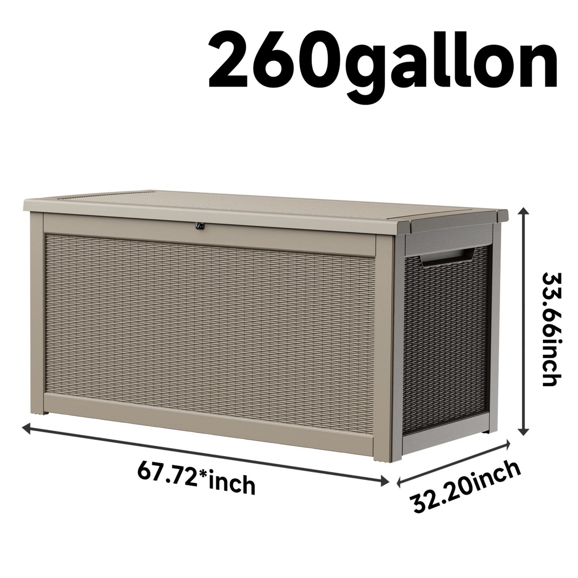 Water Resistant Resin Lockable Deck Box